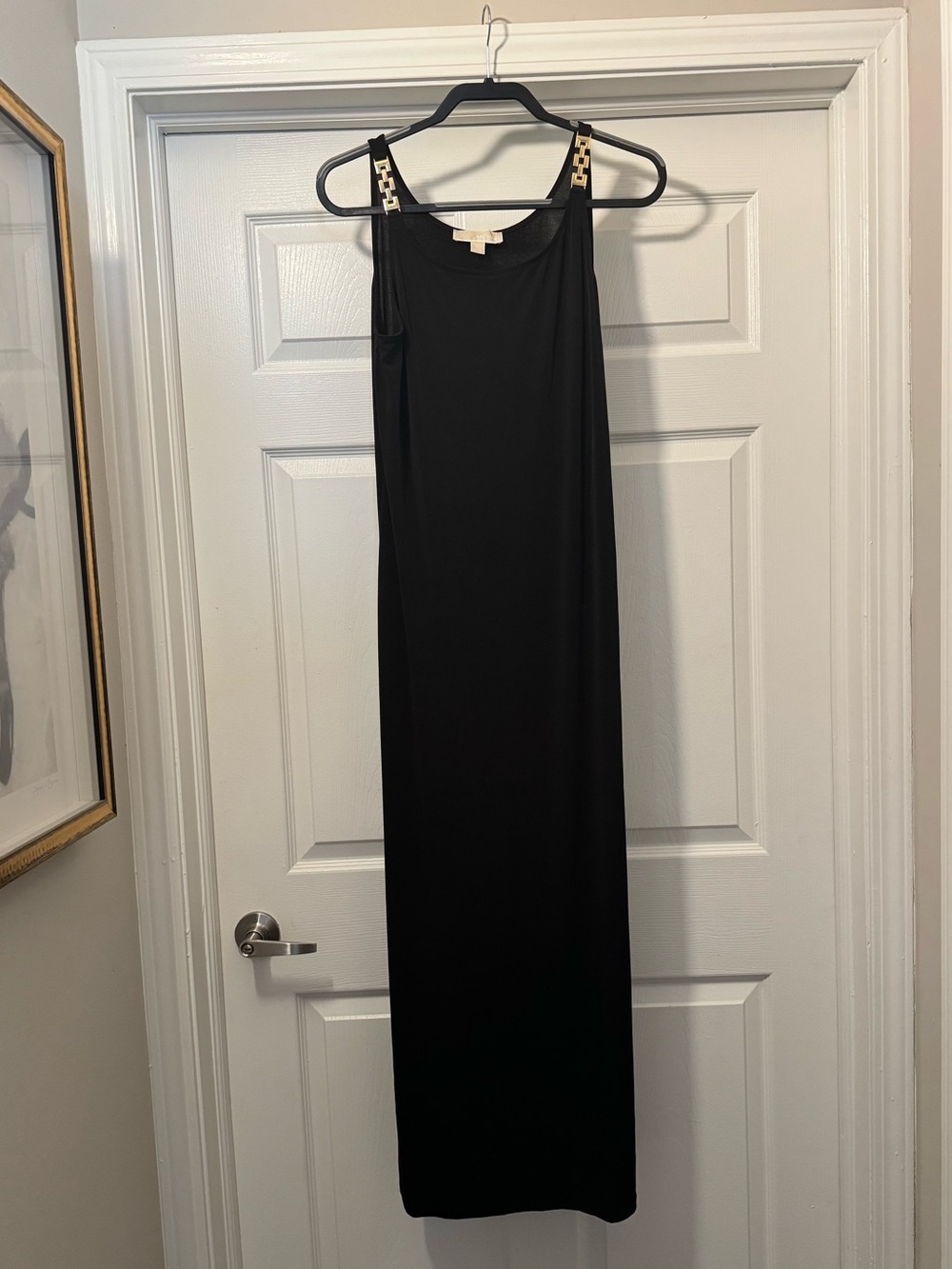 MICHAEL Michael Kors Black Dress with Gold Chain-Strap Detail - Picture 2 of 6